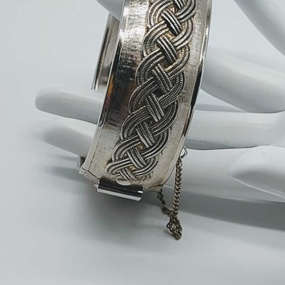 Vintage Coro Pegasus Hinged Wide Bangle Bracelet - image 1