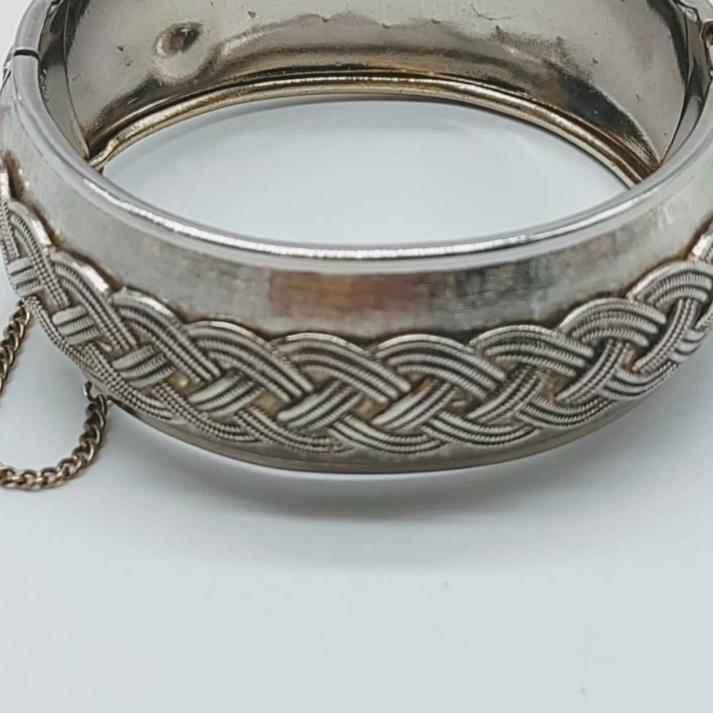 Vintage Coro Pegasus Hinged Wide Bangle Bracelet - image 7