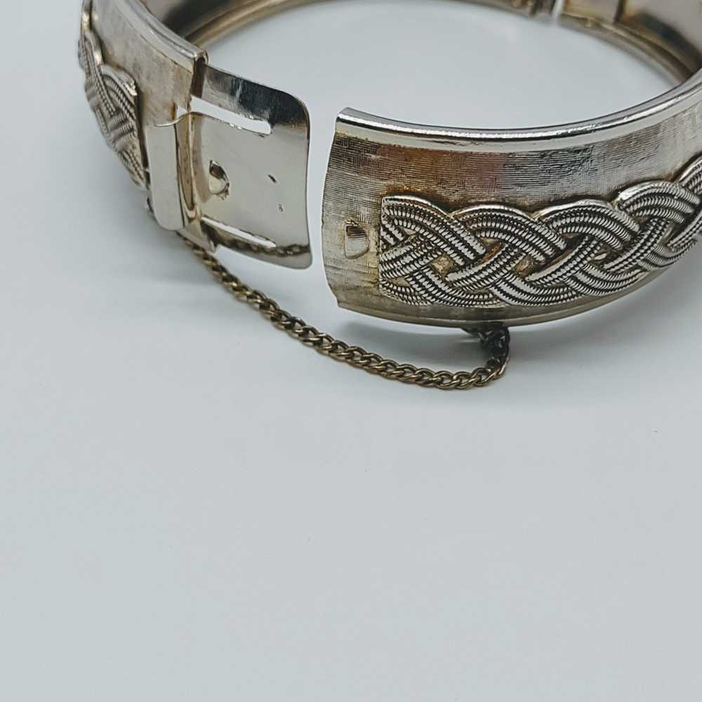 Vintage Coro Pegasus Hinged Wide Bangle Bracelet - image 8