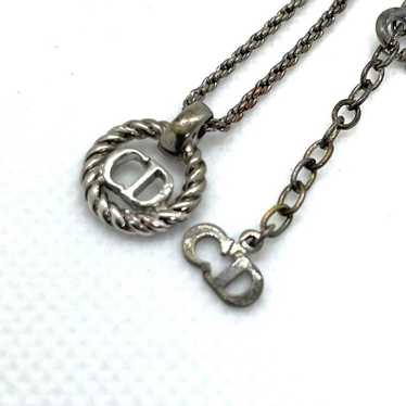 Christian Dior necklace CD logo vintage silver