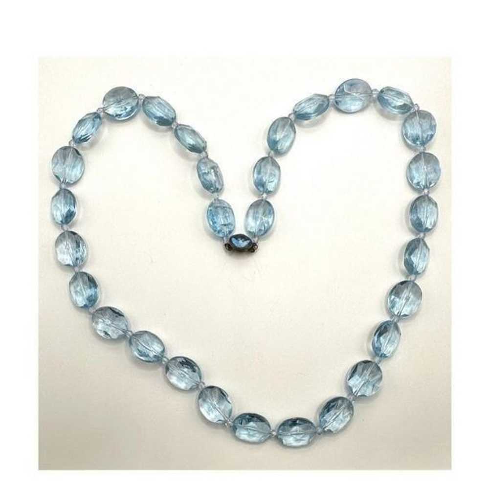 Blue  West Germany vintage beaded necklace - image 2