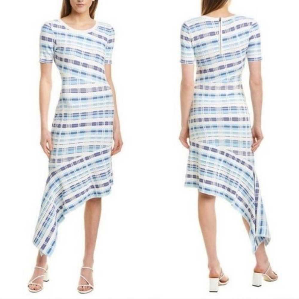 Milly Plaid Directional Draped Asymmetric Dress - image 2