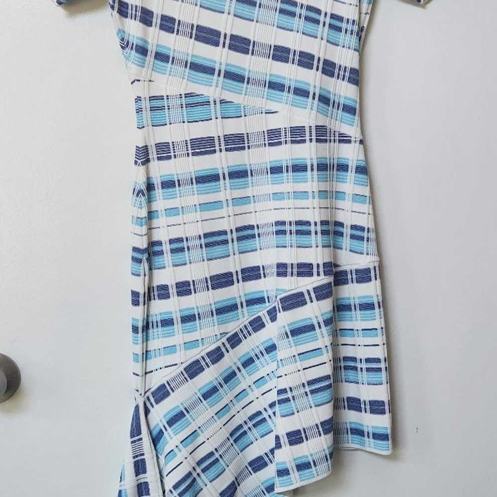 Milly Plaid Directional Draped Asymmetric Dress - image 3