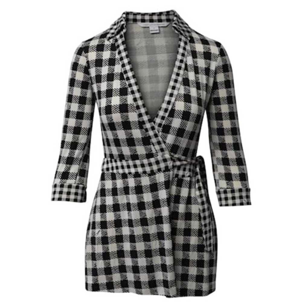 Diane Von Furstenberg Rare Check Playsuit Silk Ro… - image 1