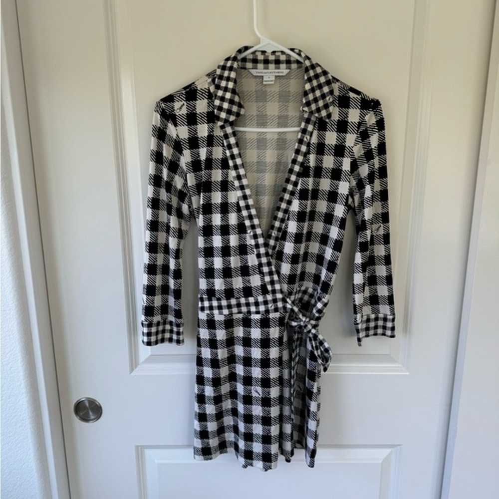 Diane Von Furstenberg Rare Check Playsuit Silk Ro… - image 2