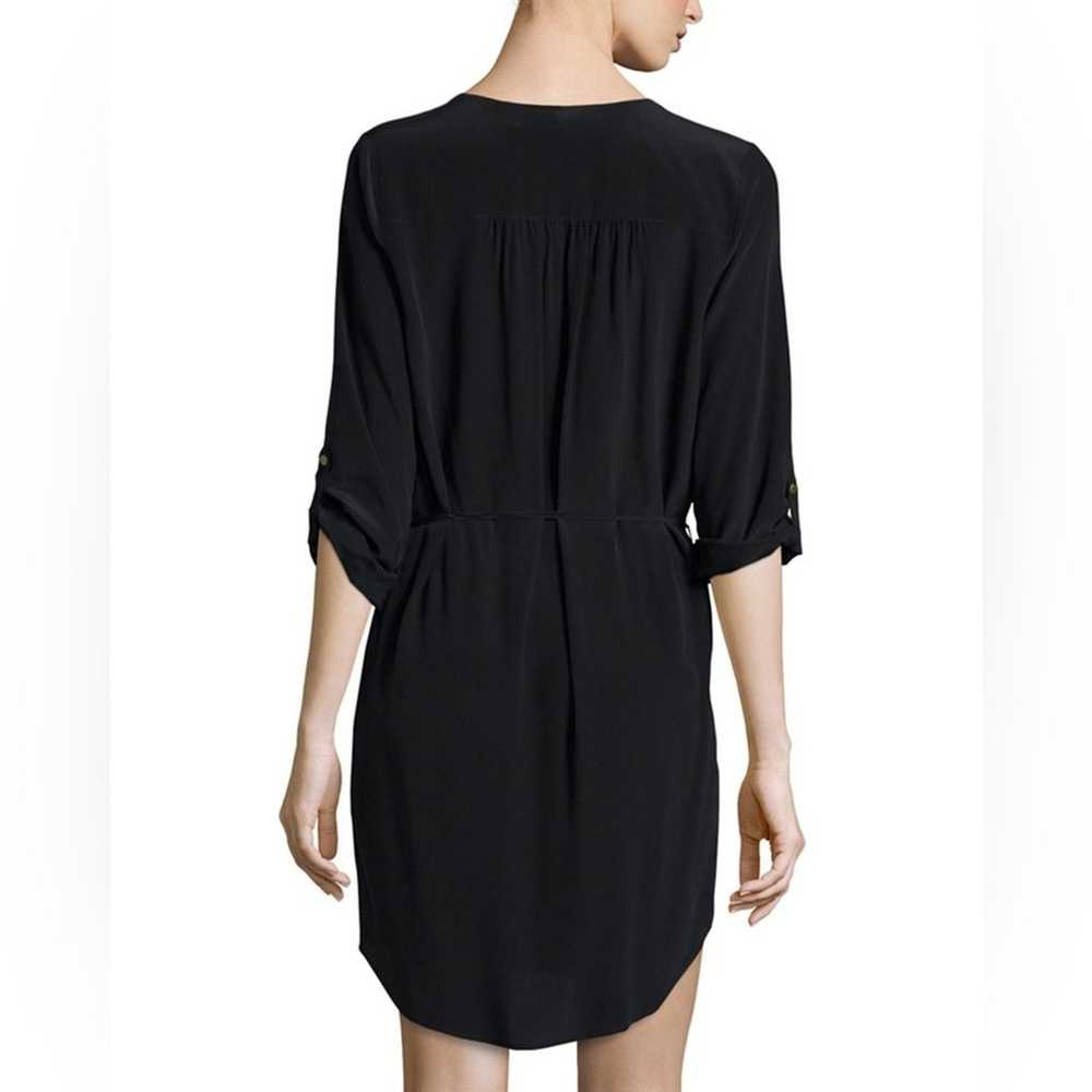 Joie Motega Tie-Waist Silk Dress Black Small - image 3