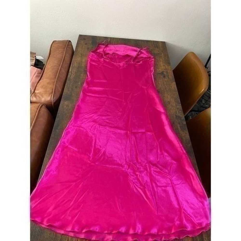 Bebe Barbie pink slinky Satin Draped Cowlneck  Mi… - image 12