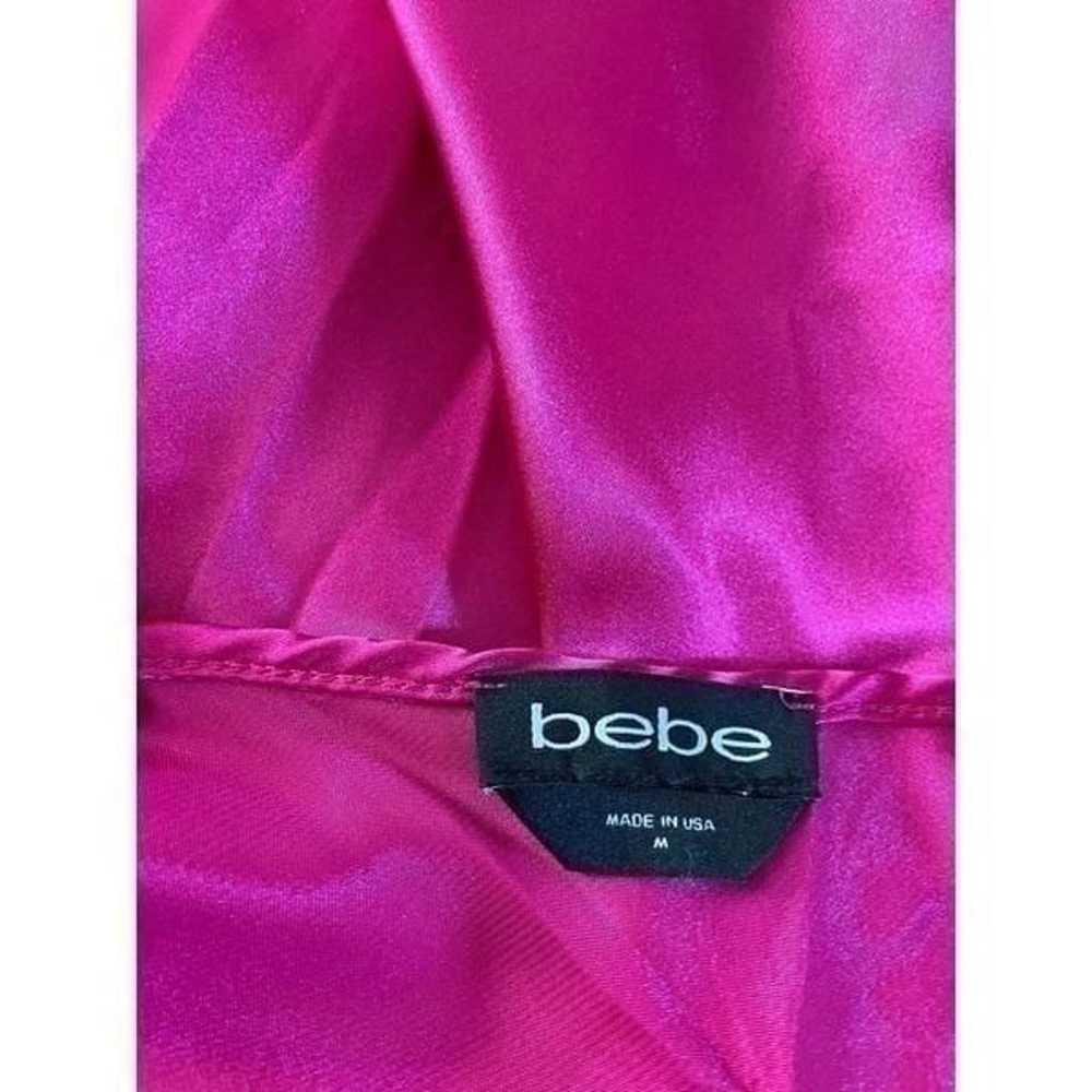 Bebe Barbie pink slinky Satin Draped Cowlneck  Mi… - image 8