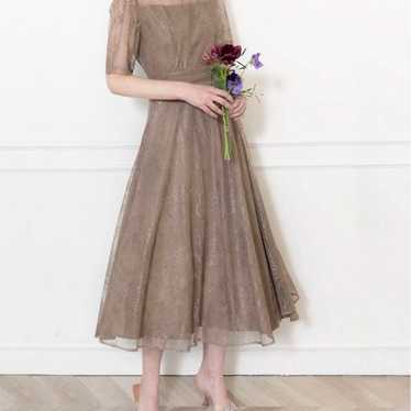 【LEJA】High-necked floral one-piece dress for wedd… - image 1