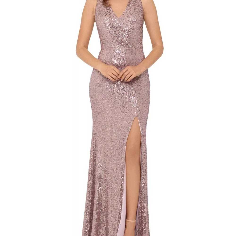 XSCAPE 
NWOT Sequined V-Neck Gown sz10 $269 - image 1