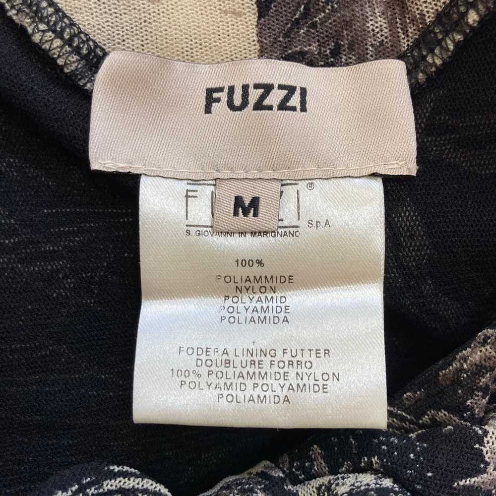 FUZZI Black Floral V-Neck Long Sleeve Fit and Fla… - image 7