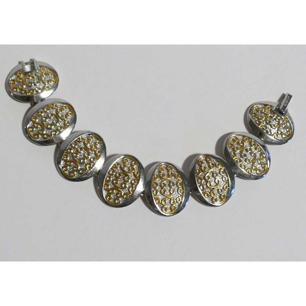 D'Orlan Two Tone 6.5" Link Bracelet RARE - image 3