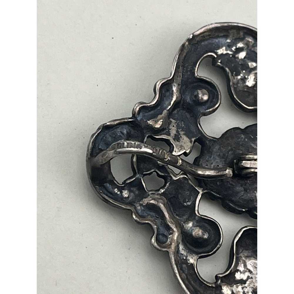 Large 3.25" Sterling Silver Vintage Skeleton Key … - image 10