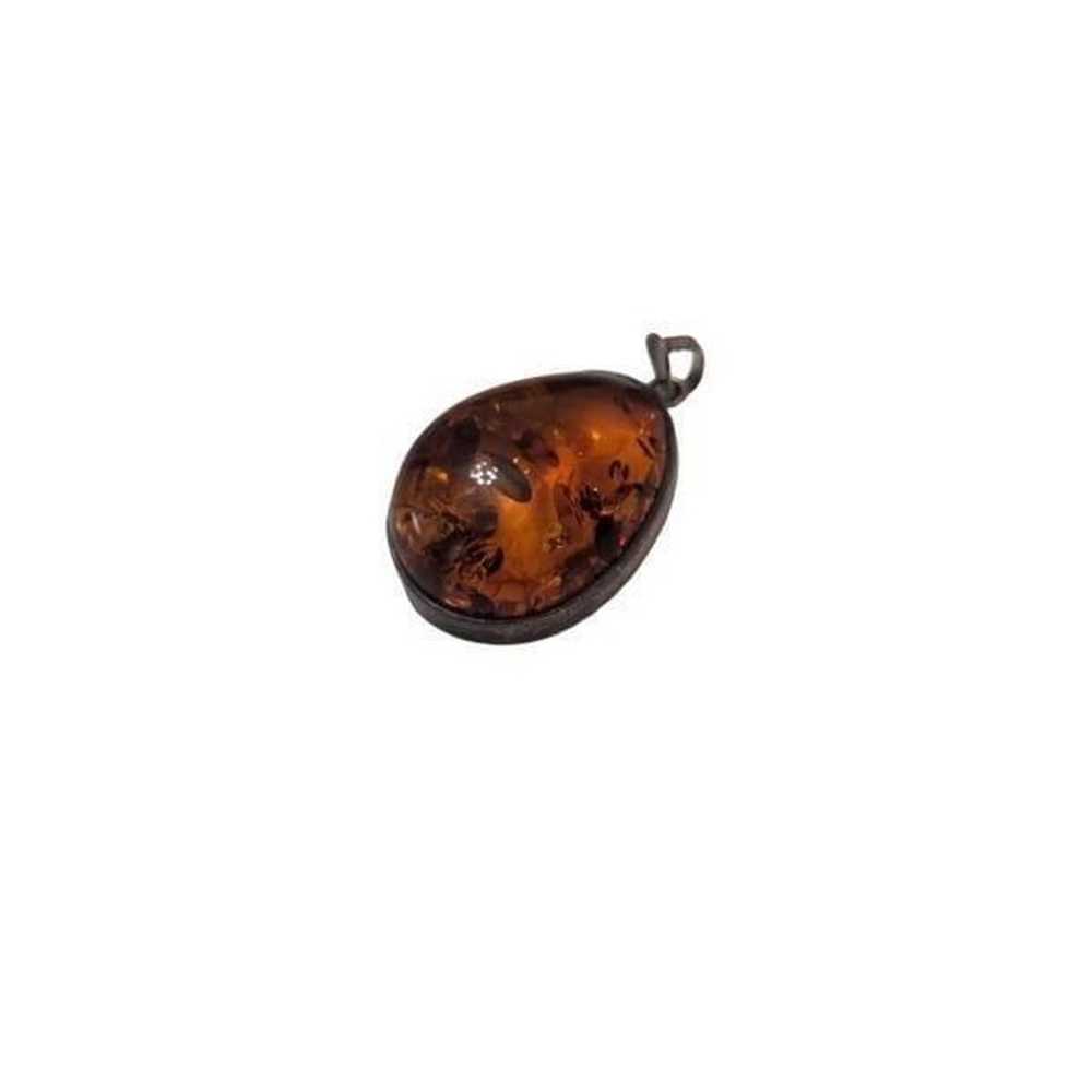 Baltic Amber 925 Sterling Silver Pendant Oval Vin… - image 2