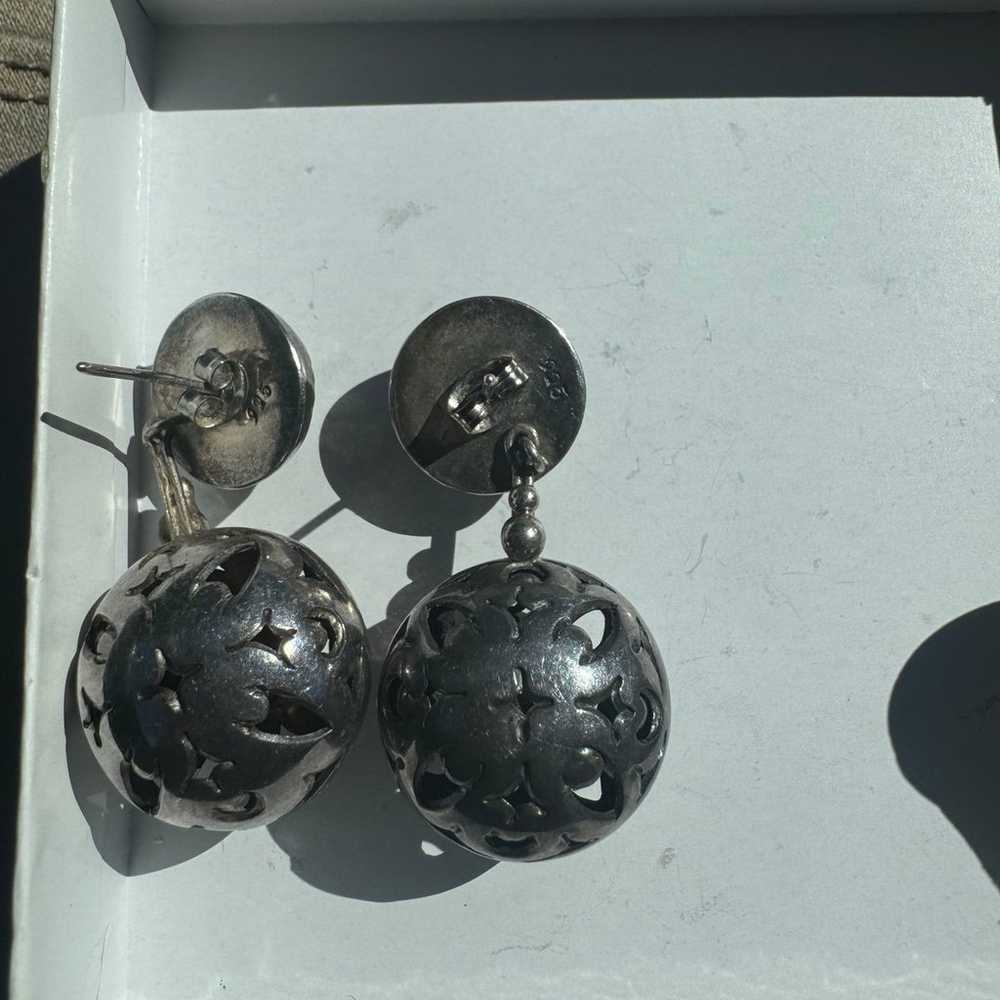 Vintage Sterling Silver Earrings - image 2