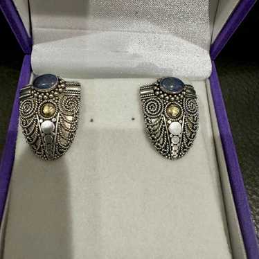 Vintage 925 Sterling Silver blue earrings