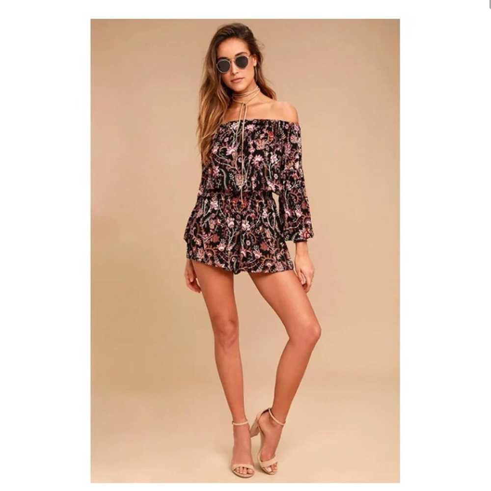 FREE PEOPLE PAISLEY FLORAL ROMPER LARGE - image 2