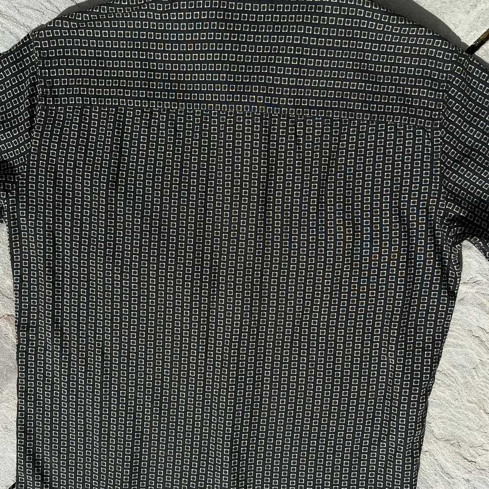 Claiborne Y2K Black Square Pattern Short Sleeve C… - image 6