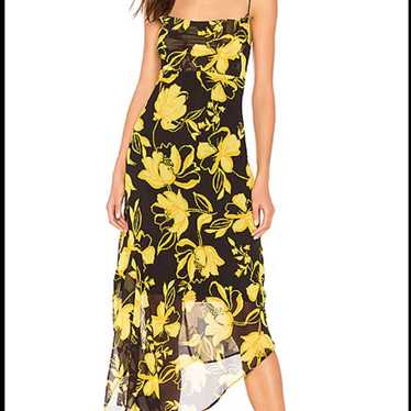 C/MEO Collective Marigold Yellow Making Waves Strapless Fit outlets & Flare Midi Dress