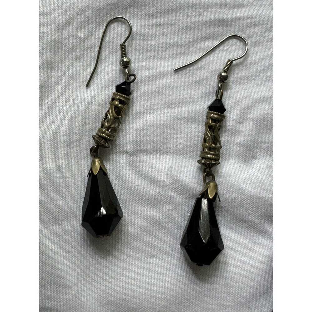 Vintage Jewelry Set Black Glass Bead Mourning Nec… - image 2