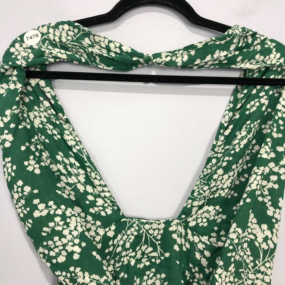 Anthropologie Floral  Printed Halter Dress Green … - image 10