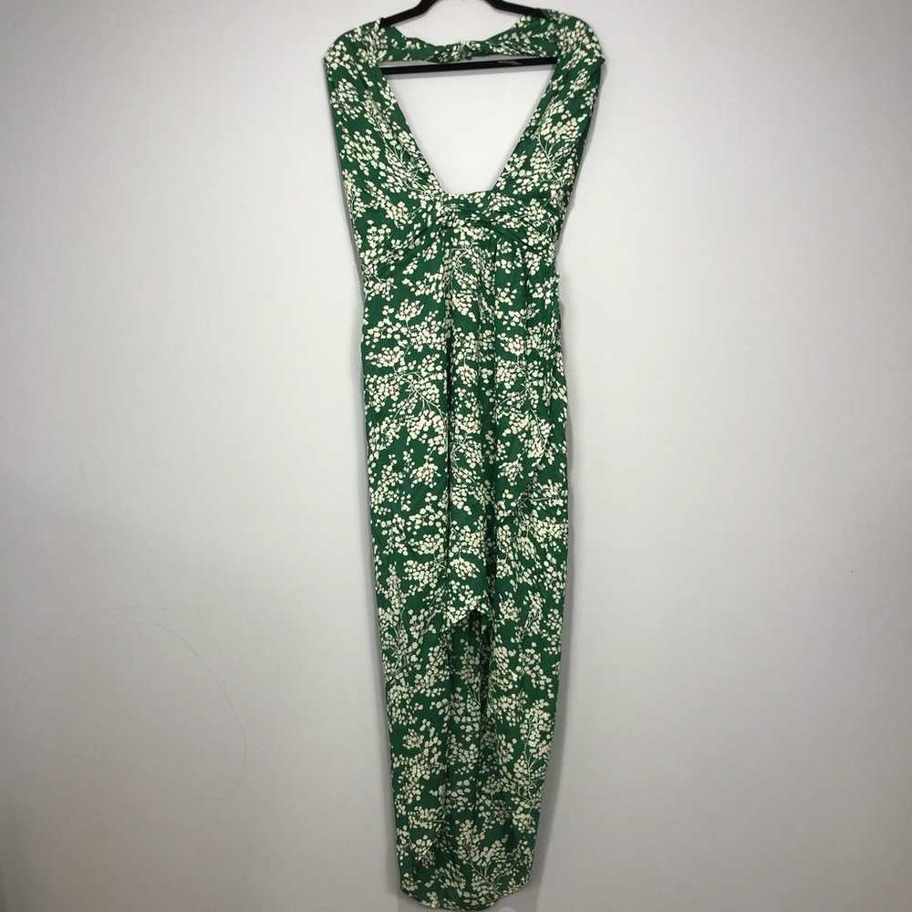 Anthropologie Floral  Printed Halter Dress Green … - image 7