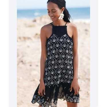 New Anthropologie Sheer Embroidered Mini Dress Siz