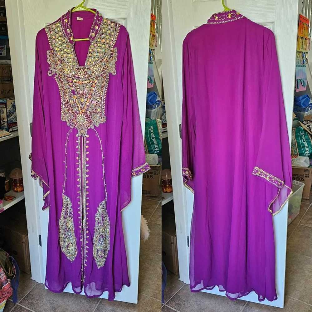 Women's Purple and Gold Dress - image 2