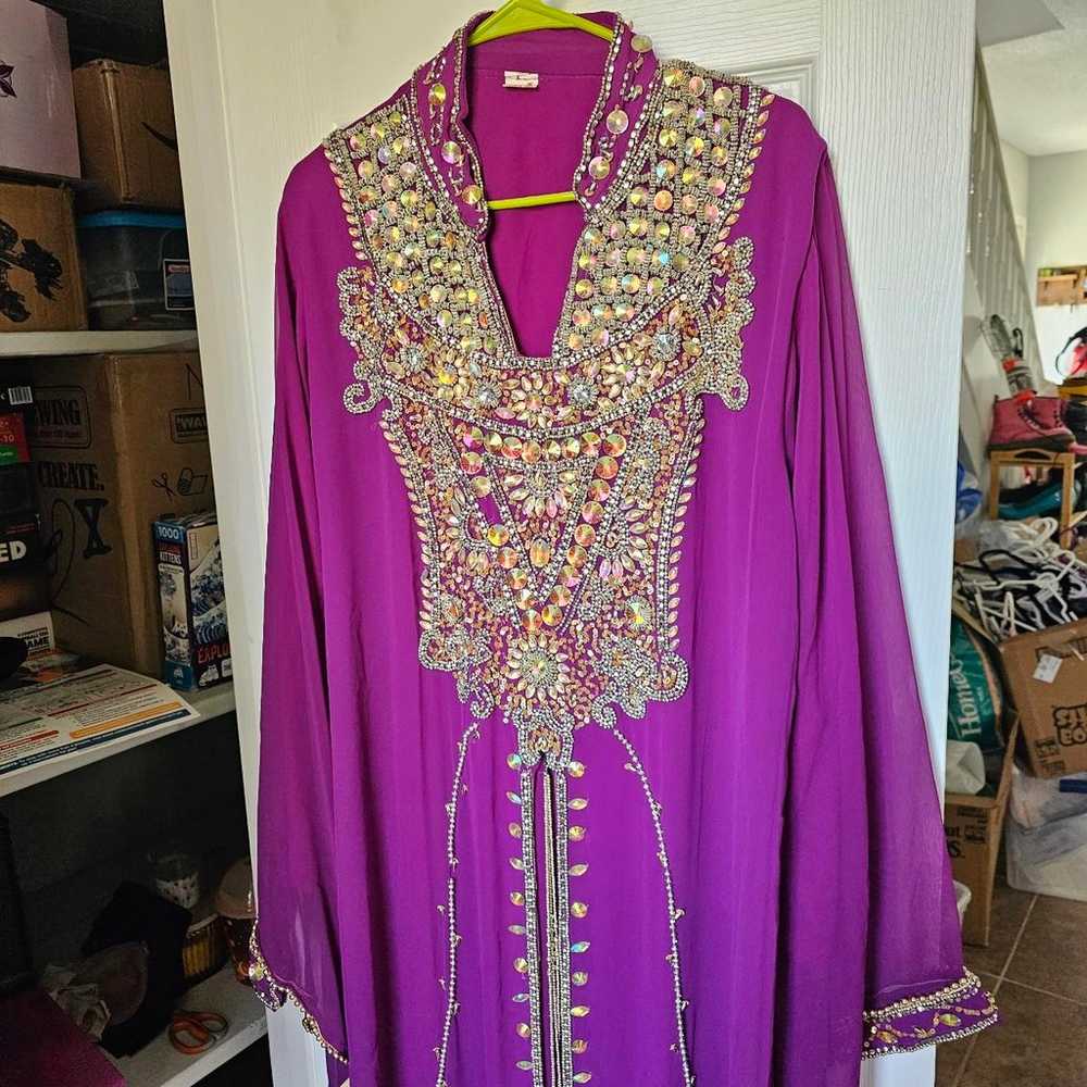 Women's Purple and Gold Dress - image 4