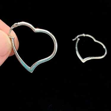 AWR vintage Sterling 925 Silver Heart Dangles - image 1