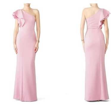 Black Halo Mabel One Shoulder Gown in Light Pink s