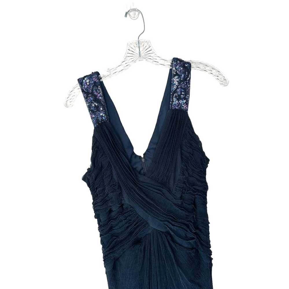 Tadashi Shoji Navy Sequin Silk Sleeveless Formal … - image 3