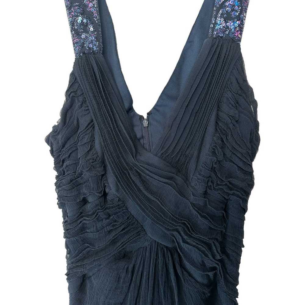 Tadashi Shoji Navy Sequin Silk Sleeveless Formal … - image 6