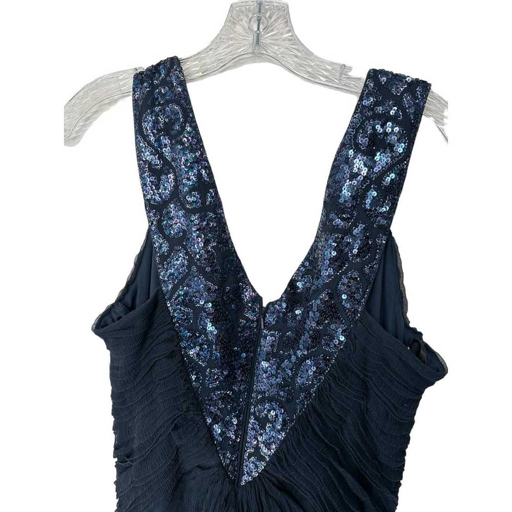 Tadashi Shoji Navy Sequin Silk Sleeveless Formal … - image 7