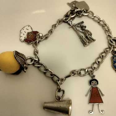 VINTAGE DANECRAFT STERLING SILVER CHARM BRACELET … - image 1