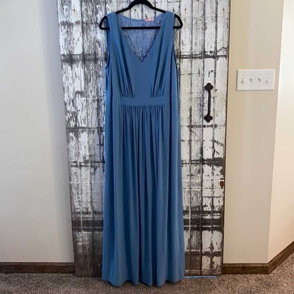 David’s Bridal Reverie dusty blue long plus size … - image 1