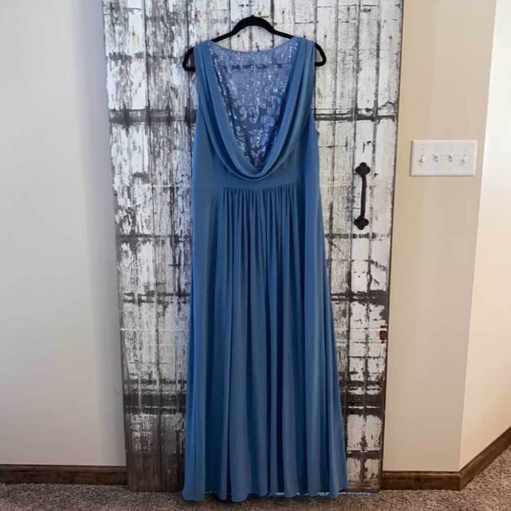 David’s Bridal Reverie dusty blue long plus size … - image 4