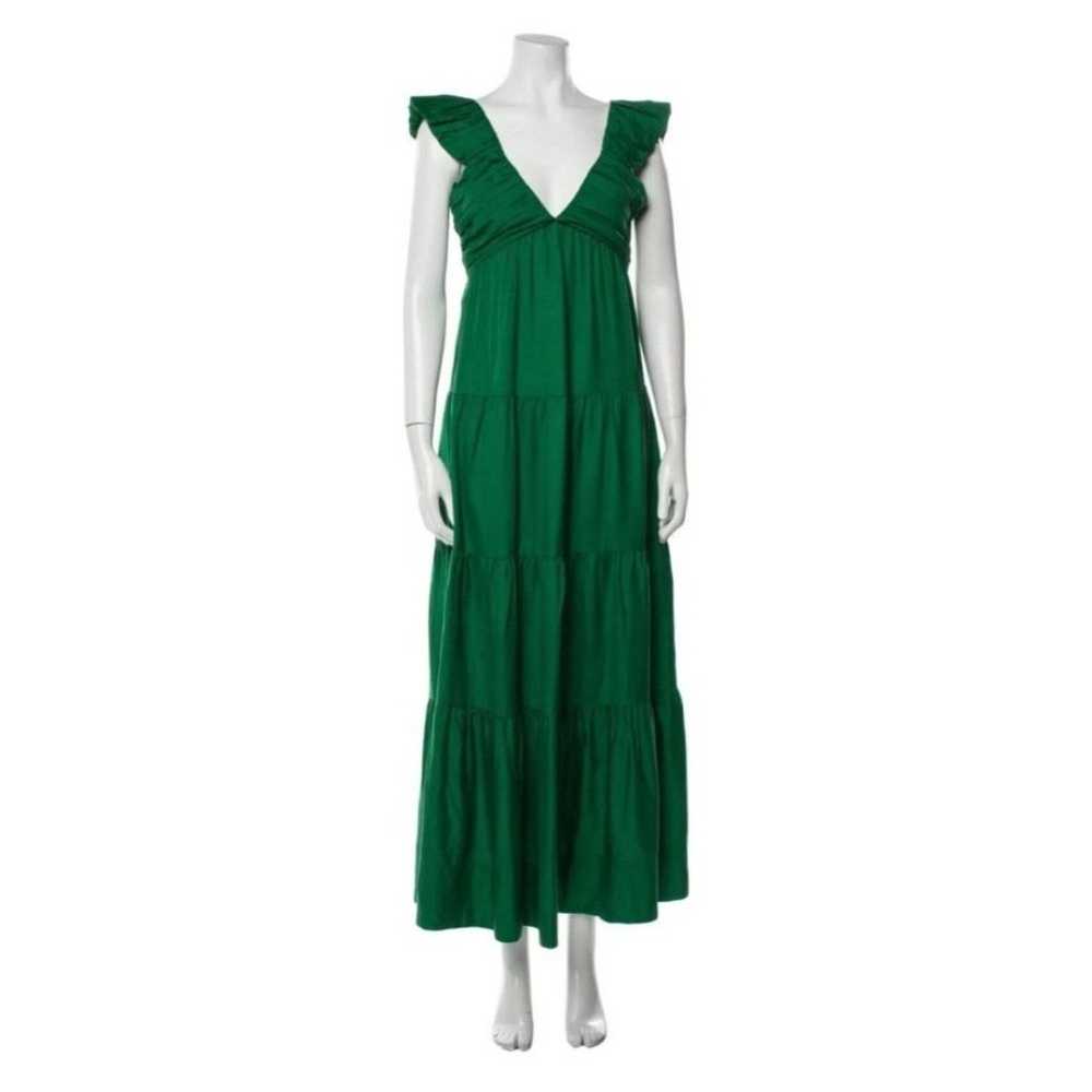 Jason Wu Emerald Green Linen Blend Tiered Maxi Dr… - image 1