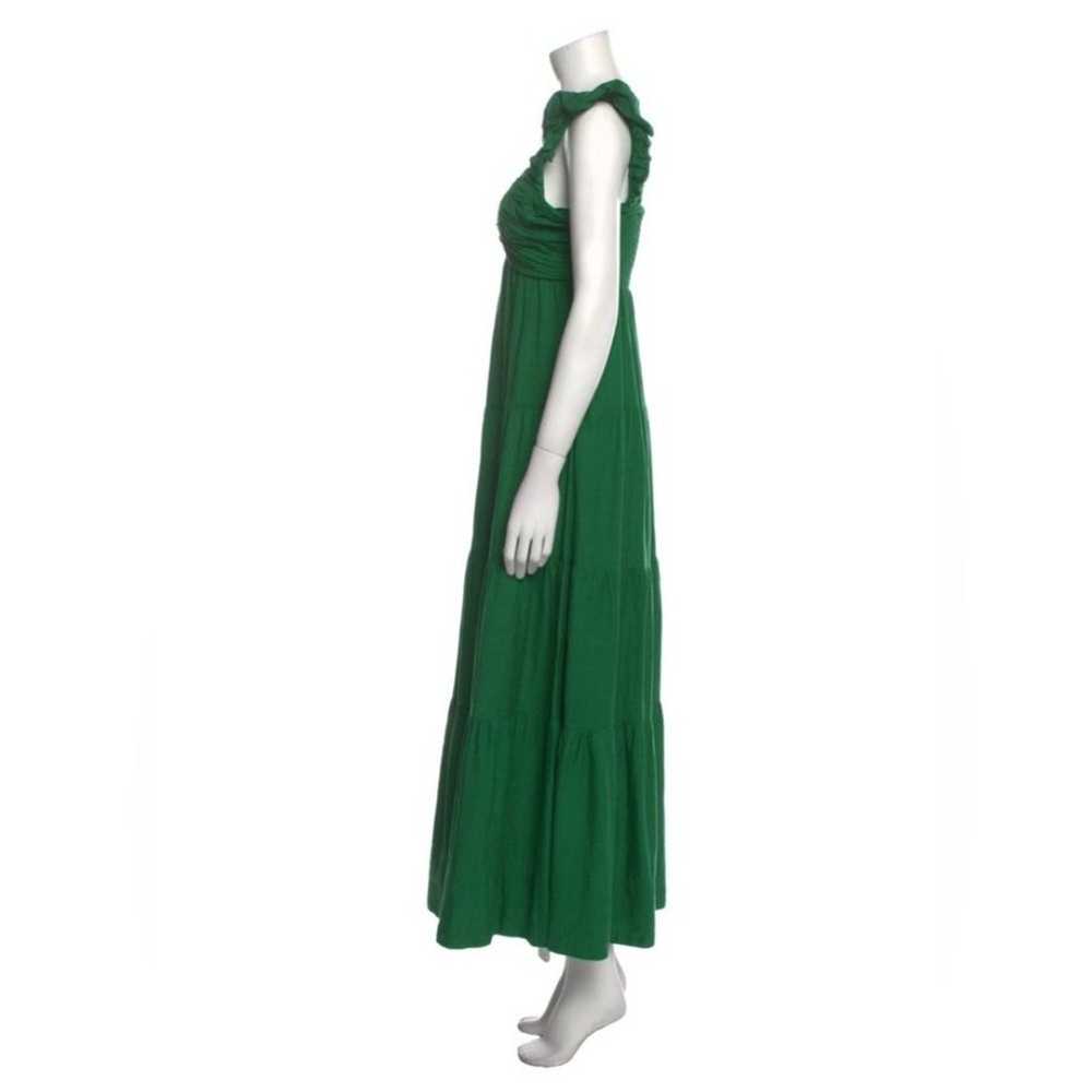 Jason Wu Emerald Green Linen Blend Tiered Maxi Dr… - image 2