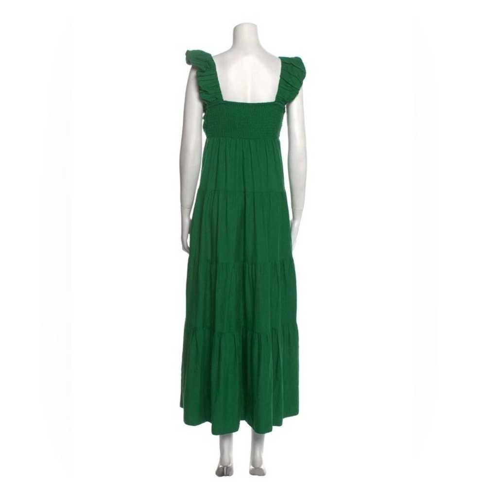 Jason Wu Emerald Green Linen Blend Tiered Maxi Dr… - image 3