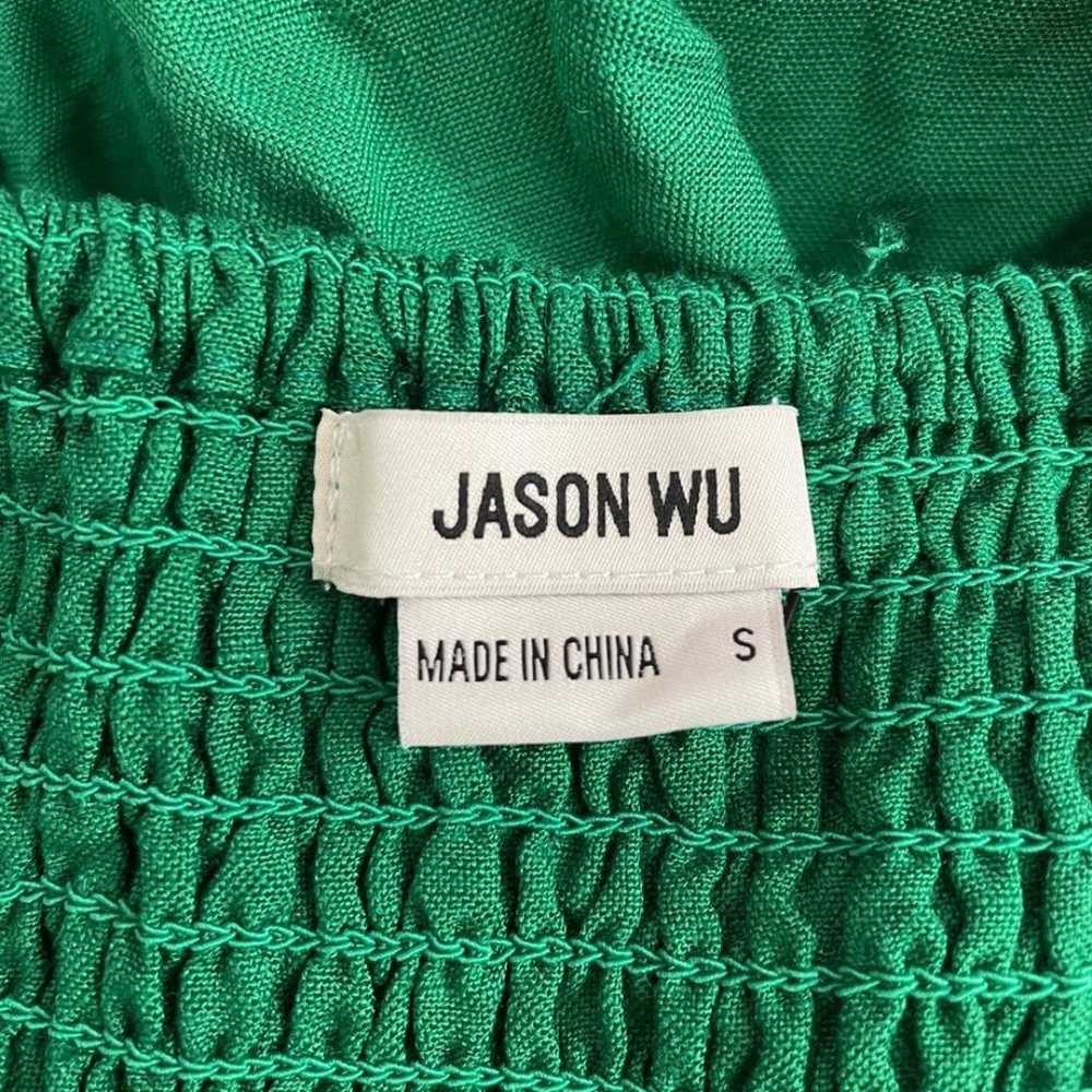 Jason Wu Emerald Green Linen Blend Tiered Maxi Dr… - image 6