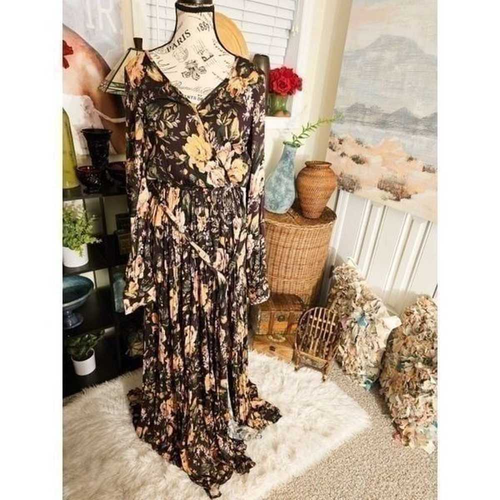 Vici 100% Rayon Brown Floral Print Boho Vibe Maxi… - image 2