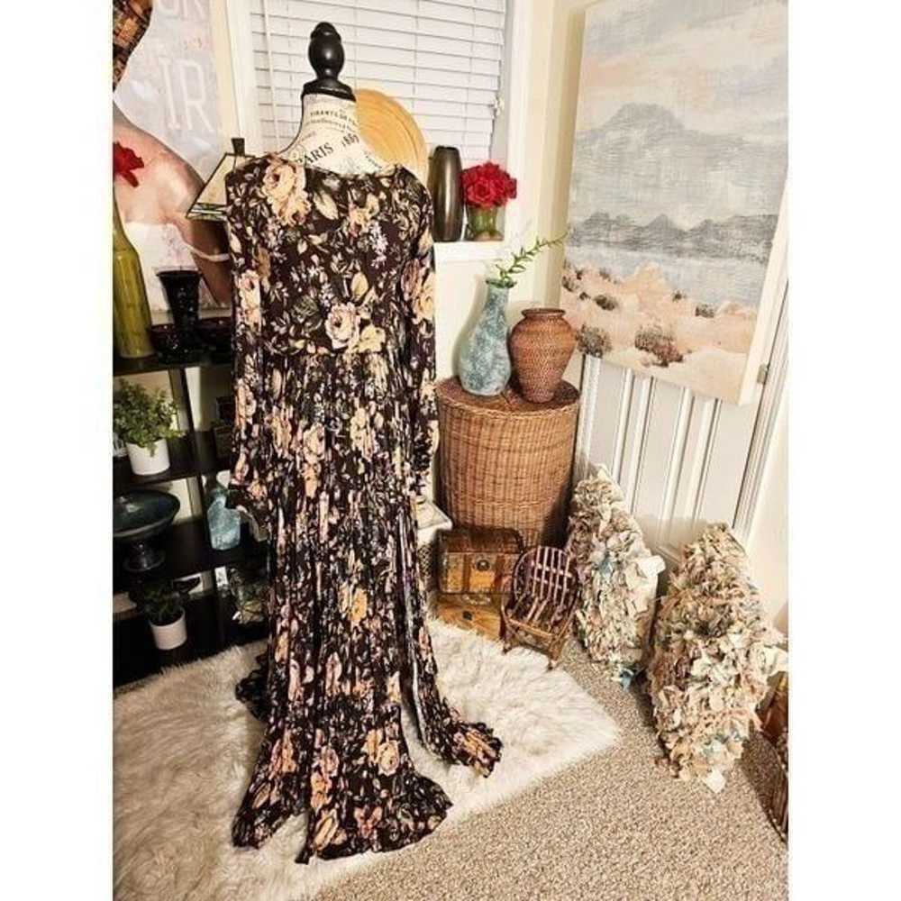 Vici 100% Rayon Brown Floral Print Boho Vibe Maxi… - image 3