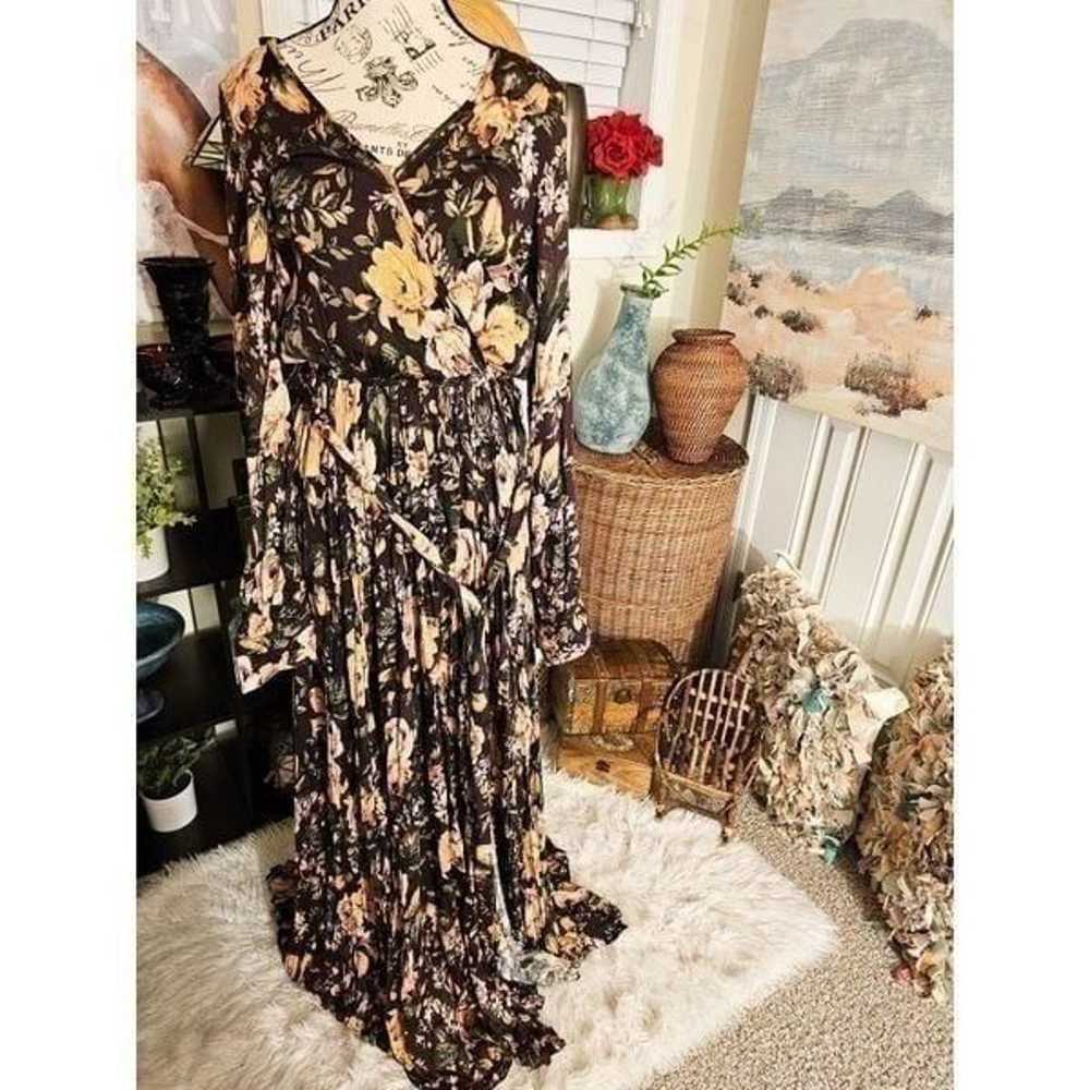 Vici 100% Rayon Brown Floral Print Boho Vibe Maxi… - image 4