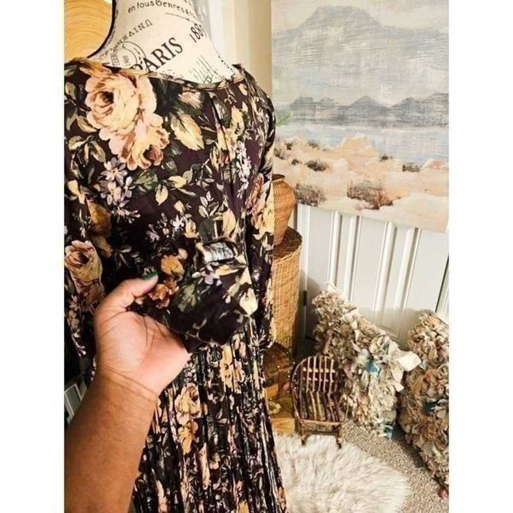 Vici 100% Rayon Brown Floral Print Boho Vibe Maxi… - image 5