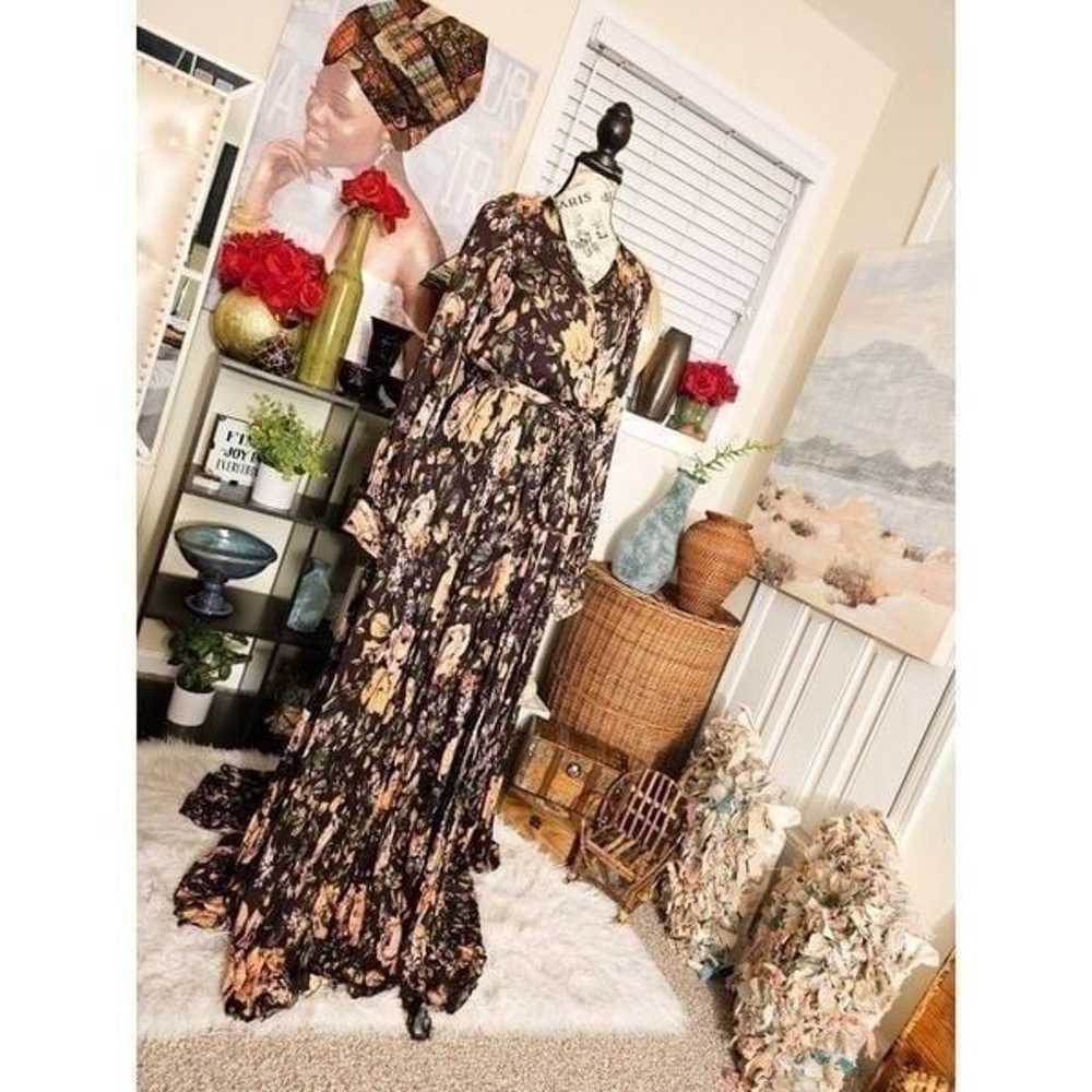 Vici 100% Rayon Brown Floral Print Boho Vibe Maxi… - image 9