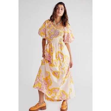 New Free People Kalina Printed Midi Dress Size S