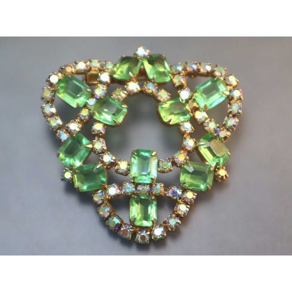 Juliana Green Unfoiled Rhinestone Large Brooch Vi… - image 1