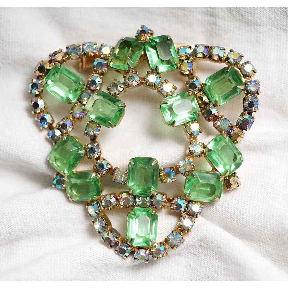 Juliana Green Unfoiled Rhinestone Large Brooch Vi… - image 3