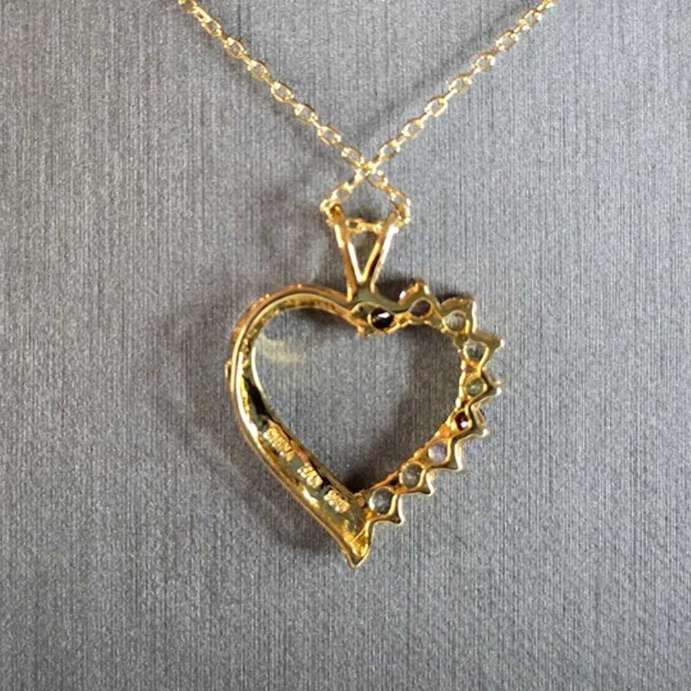 Womens Vintage Sterling Silver Gold Tone Heart Pe… - image 2